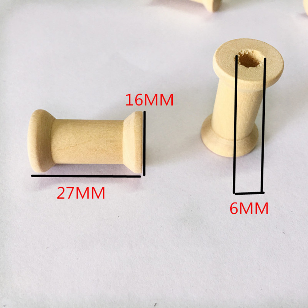 Embroidery Craft - 60 bobine in legno naturale per
