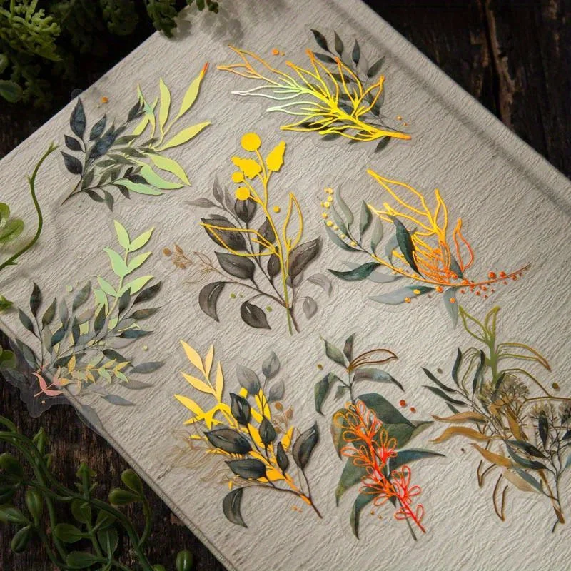Embellishments For Scrapbooking - Adesivi botanici vintage, decorazioni a forma