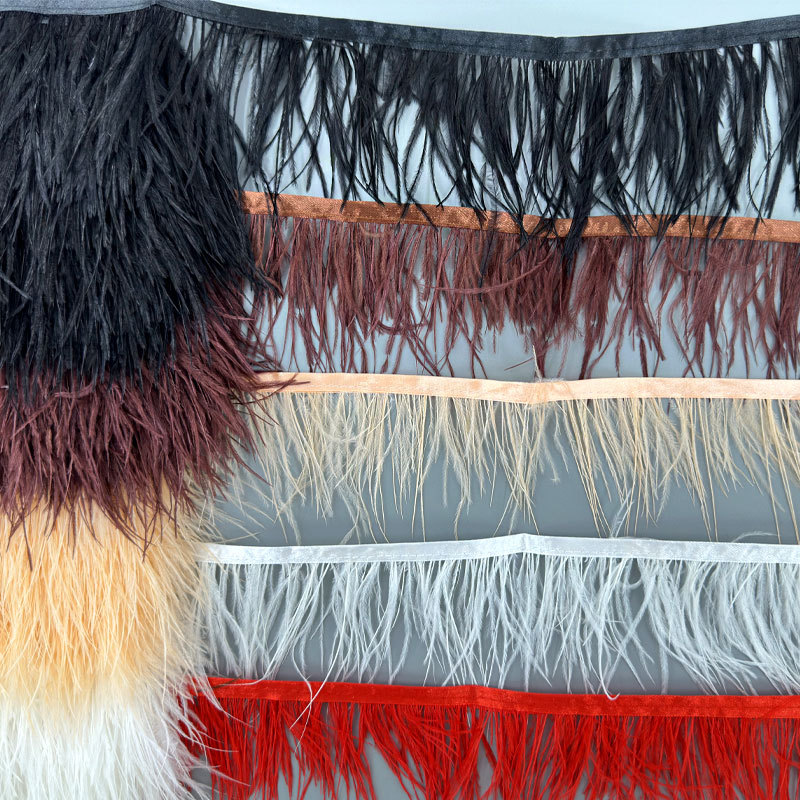 Fringe Ribbon Sewing - Nastro di Piume di Struzzo Colorato